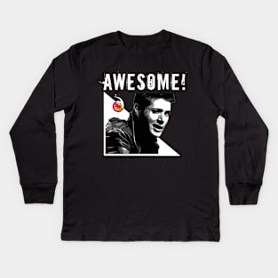 Dean Winchester: Awesome! Kids Long Sleeve T-Shirt